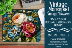 Vintage Mousepad, Sublimation Mousepad, Floral Mousepad, 131 Product Image 1