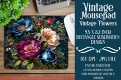 Vintage Mousepad, Sublimation Mousepad, Floral Mousepad, 132 Product Image 1