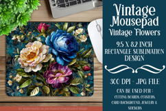 Vintage Mousepad, Sublimation Mousepad, Floral Mousepad, 136 Product Image 1