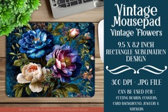 Vintage Mousepad, Sublimation Mousepad, Floral Mousepad, d15 Product Image 1