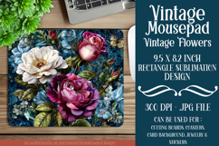 Vintage Mousepad, Sublimation Mousepad, Floral Mousepad, d19 Product Image 1
