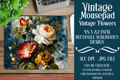 Vintage Mousepad, Sublimation Mousepad, Floral Mousepad, d2 Product Image 1