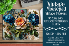 Vintage Mousepad, Sublimation Mousepad, Floral Mousepad, d22 Product Image 1
