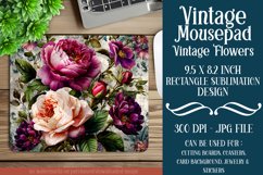 Vintage Mousepad, Sublimation Mousepad, Floral Mousepad, d24 Product Image 1