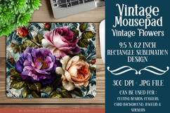 Vintage Mousepad, Sublimation Mousepad, Floral Mousepad, d25 Product Image 1