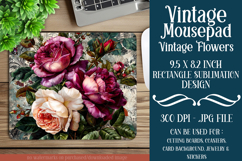 Vintage Mousepad, Sublimation Mousepad, Floral Mousepad, d26 Product Image 1