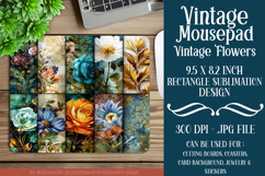 Vintage Mousepad, Sublimation Mousepad, Floral Mousepad, d32 Product Image 1