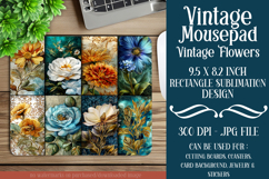 Vintage Mousepad, Sublimation Mousepad, Floral Mousepad, d35 Product Image 1