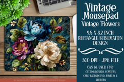 Vintage Mousepad, Sublimation Mousepad, Floral Mousepad, d37 Product Image 1