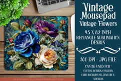 Vintage Mousepad, Sublimation Mousepad, Floral Mousepad, d39 Product Image 1