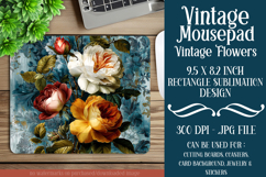 Vintage Mousepad, Sublimation Mousepad, Floral Mousepad, d4 Product Image 1