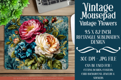 Vintage Mousepad, Sublimation Mousepad, Floral Mousepad, d43 Product Image 1