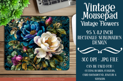 Vintage Mousepad, Sublimation Mousepad, Floral Mousepad, d47 Product Image 1