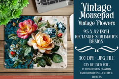 Vintage Mousepad, Sublimation Mousepad, Floral Mousepad, d5 Product Image 1
