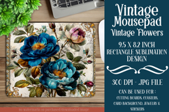 Vintage Mousepad, Sublimation Mousepad, Floral Mousepad, d63 Product Image 1