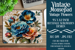 Vintage Mousepad, Sublimation Mousepad, Floral Mousepad, d64 Product Image 1
