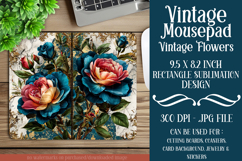 Vintage Mousepad, Sublimation Mousepad, Floral Mousepad, d8 Product Image 1