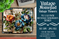 Vintage Mousepad, Sublimation Mousepad, Floral Mousepad, d93 Product Image 1