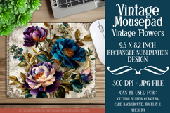 Vintage Mousepad, Sublimation Mousepad, Floral Mousepad, d95 Product Image 1