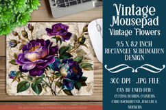 Vintage Mousepad, Sublimation Mousepad, Floral Mousepad, d97 Product Image 1