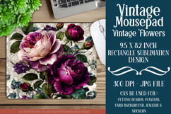 Vintage Mousepad, Sublimation Mousepad, Floral Mousepad, d98 Product Image 1