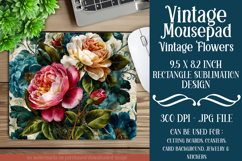 Vintage Mousepad, Sublimation Mousepad, Floral Mousepad, d99 Product Image 1