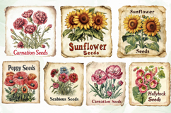 Vintage Flowers Clipart Seed Packet Product Image 5