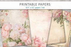 vintage floral junk journal, printable paper Product Image 1