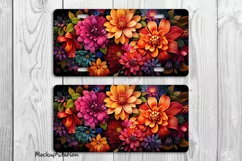 Floral License Plate PNG | 3d Flowers Car Plates Boho Design Product Image 2