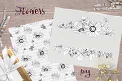 Vintage flowers Frame Seamless Pattern Png Product Image 1