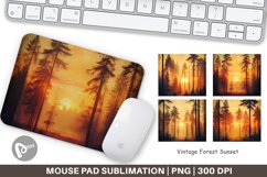 Mouse Pad Vintage Forest Sunset Product Image 1