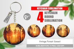 Keychain Vintage Forest Sunset Product Image 1