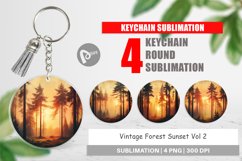Keychain Vintage Forest Sunset Product Image 1