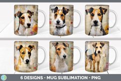 Bundle of six Decoupage Fox Terriers Mug Wrap designs.