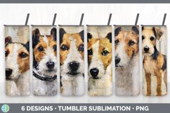 Bundle of six Decoupage Fox Terriers Tumbler designs.