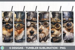 Bundle of six Decoupage Fox Terriers Tumbler designs.