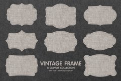 Burlap Vintage Frame Labels Clipart Sublimation PNG Product Image 1