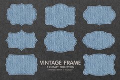 Jeans Texture Vintage Frame Labels Clipart Sublimation PNG Product Image 1