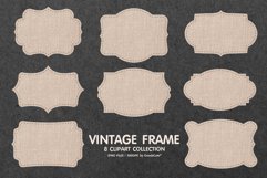 Burlap Vintage Frame Labels Clipart Sublimation PNG Product Image 1