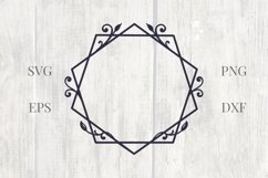 Vintage Geometric Floral Frame SVG