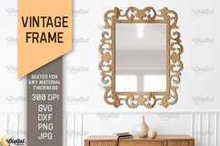 Vintage Frame SVG. 3D Mirror Frame Laser Cut Product Image 1