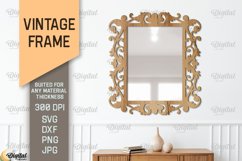 Vintage Frame SVG. 3D Mirror Frame Laser Cut Product Image 1
