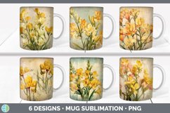 Bundle of six Decoupage Freesias Mug Wrap designs.
