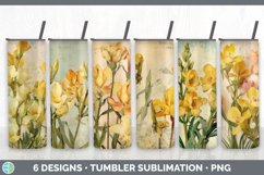 Bundle of six Decoupage Freesias Tumbler designs.