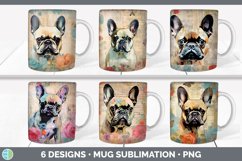 Bundle of six Decoupage French Bulldogs Mug Wrap designs.