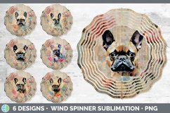 Bundle of six Decoupage French Bulldogs Wind Spinner designs.