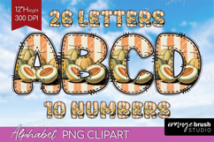 Vintage Fruits Doodle Aphabet Clipart - Sweet Summer Letters Product Image 1