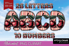 Vintage Fruits Doodle Aphabet Clipart - Sweet Summer Letters Product Image 1