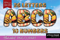 Vintage Fruits Doodle Aphabet Clipart - Sweet Summer Letters Product Image 1