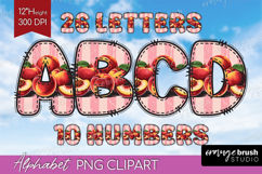 Vintage Fruits Doodle Aphabet Clipart - Sweet Summer Letters Product Image 1